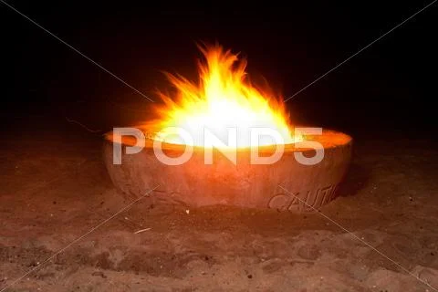 Fire pit at night Stock Photos