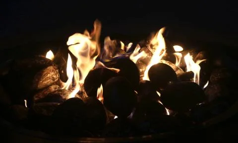 Fire pit at night Stock Photos