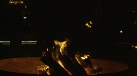Fire Pit in Slowmotion Stock Footage 41612943