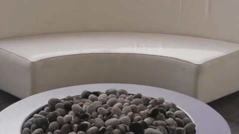 Fire pit tilt shot daytime Stock Footage 162791353