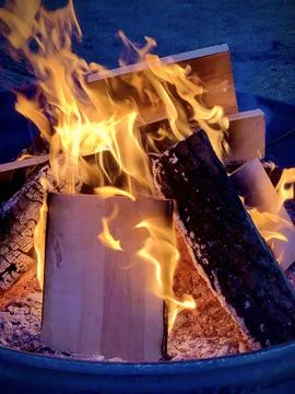 Fire-pit Warm Flames Dark Stock Photos