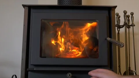Fire Place Adjustment Stock Footage 40297010