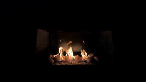 Fire place with Black Surroundings  Video stock 249114405