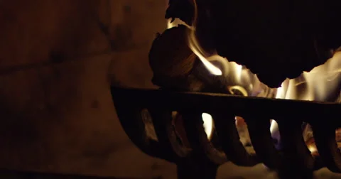 Fire place burning Stock Footage 56917996