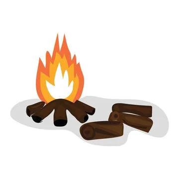 Fire Place Element with White Background Stock Illustration