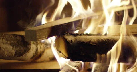 Fire place fire pan up slow motion Stock Footage 56921126