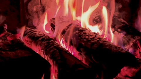 Fire place flame 4k Stock Footage 145768272