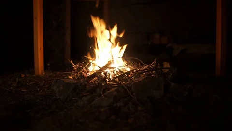 Fire Place in the Forest Video stock 106754637