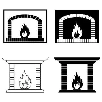 Fire place icon design Stock Illustration