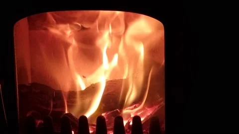 Fire place lively fire Stock Footage 166924439