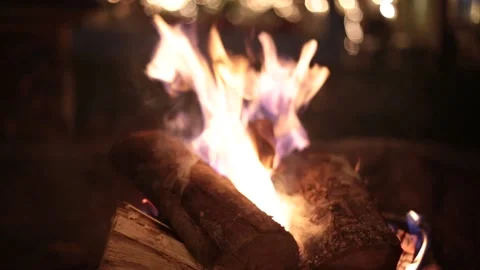Fire place night Stock Footage 233124683
