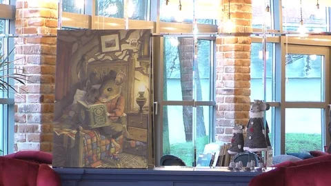 A fire place sitting in front of a window Stock Footage 129578564