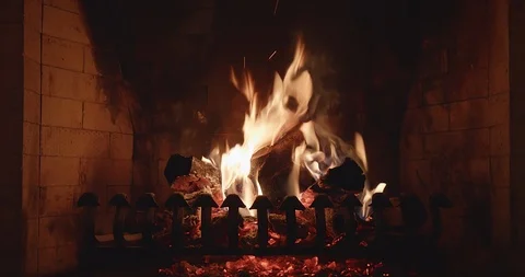 Fire place v1C Stock Footage 89687161