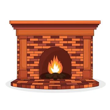 Fire Place for Winter House Vector element Illustrazione stock