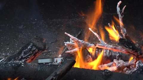 Fire plame in bbq C0010 4k Stock Footage 111687154