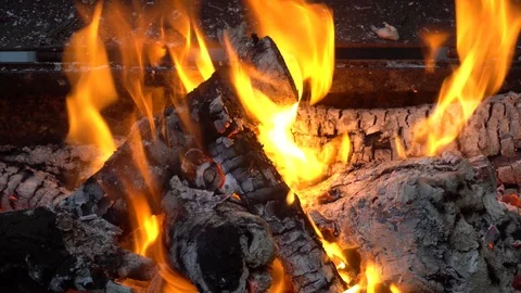 Fire plame in bbq C0013 4k Stock Footage 111687281