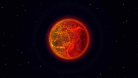 Fire planet in outer space. Stock Footage 91248559