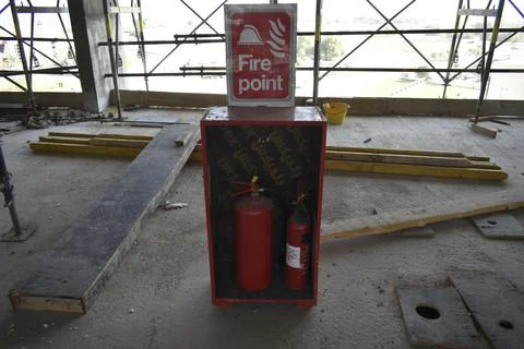 Fire point in construction field Stock Photos