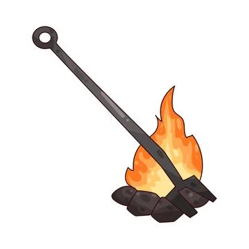 Fire poker illustration Stock Illustration
