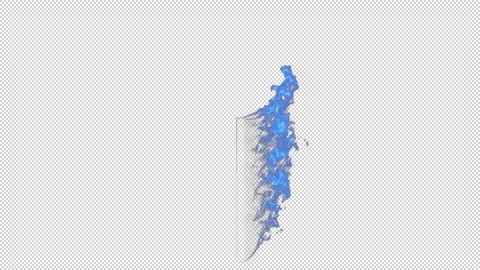 Fire Pole 02 Loop Blue HD Stock Footage 312508522