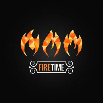 Fire poly design background Stock Illustration