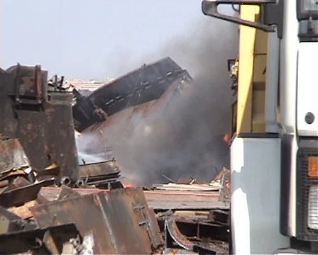 Fire in the port Stockbeeldmateriaal 930428