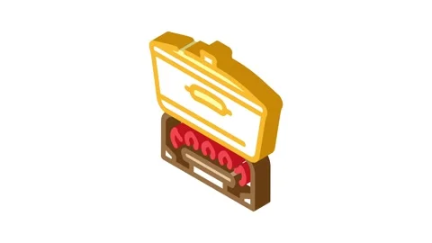 Fire pot cooking isometric icon animation Vidéo 327295459