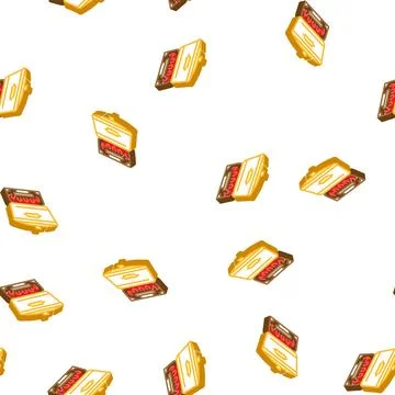 Fire pot cooking isometric icon seamless pattern Stock Illustration