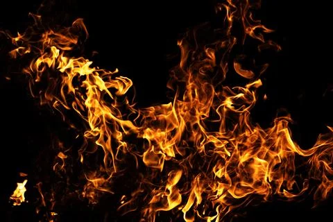Fire powerful blaze background. Fire burning flame movement. Fire intense h.. Stock Photos