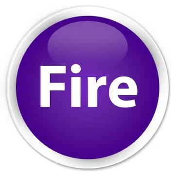 Fire premium purple round button Stock Illustration