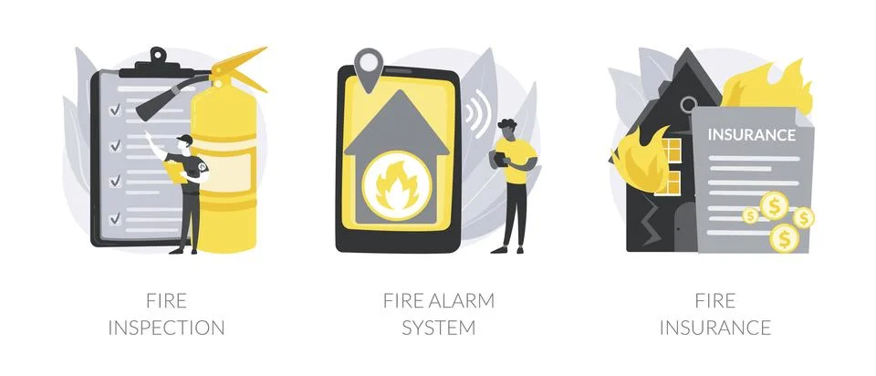 Fire prevention abstract concept vector illustrations. Stock Illustration