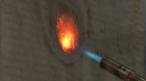 Fire proof insulation material burn test Stock Footage 59847210