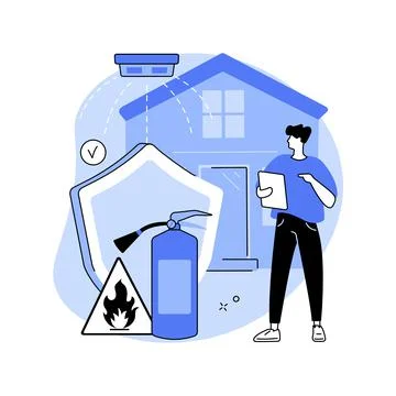 Fire protection abstract concept vector illustration. Stock Illustration