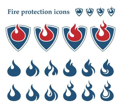 Fire protection icons Stock Illustration