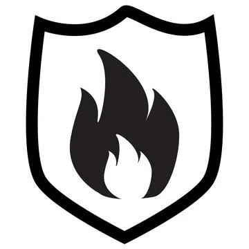 Fire protection shield icon on white background. fire protection sign. Stock Illustration