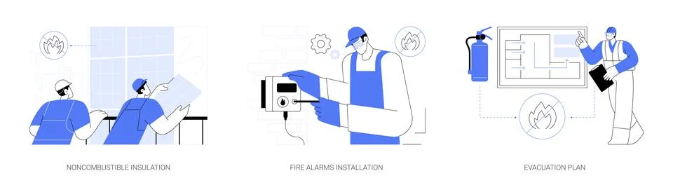Fire protection system abstract concept vector illustrations. Ilustración de archivo