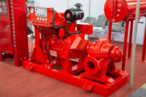Fire pump engine Foto stock