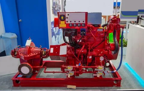 Fire pump engine Stock Photos