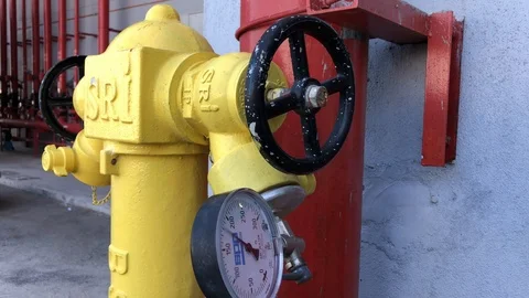 Fire pump testing for Hydrant with pressure gauge. Stock Footage 104269710