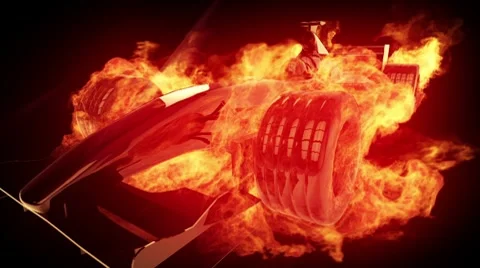 Fire race car 3 Stock Footage