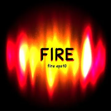Fire radiance dark background Stock Illustration