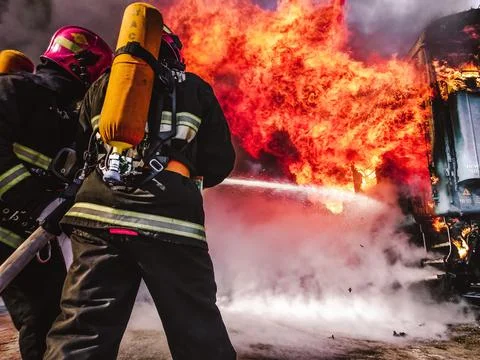 Fire on the railroad Stock Photos