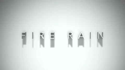 Fire rain 3D title animation with shadows on a white background Stock Footage 297215866