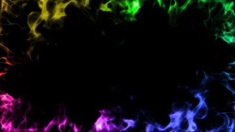 Fire rainbow side corner loop animation Stock Footage 117588516