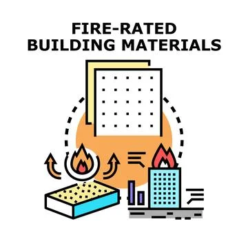 Fire rated building materials providing construction safety and protection Ilustración de archivo
