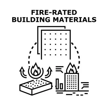 Fire rated building materials providing construction safety and protection Ilustración de archivo