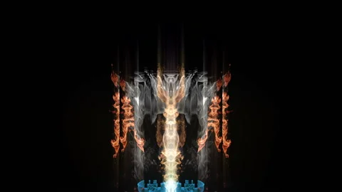 Fire Rays Dragon Fly Flame Visuals Video Art Vj Loop Stock Footage 145000630