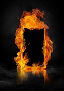Fire rectangle/ frame Stock Illustration