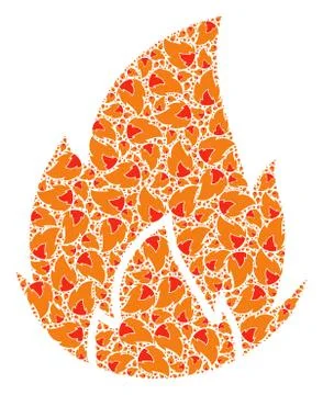 Fire Recursive Collage of Fire Icons Stock Illustration