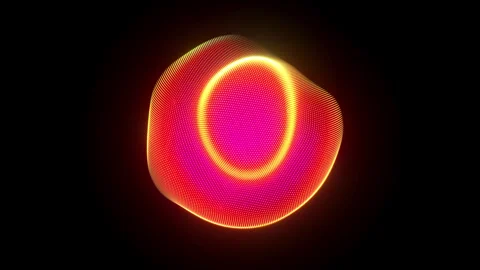 Fire red 3D sphere with moving waving pixelated surface Stock Footage 242594837